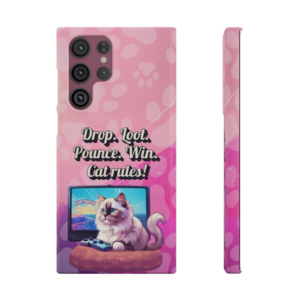 Gamer Cat Phone Case – FortMeow Style Cat Gamer Cover – Funny Gift for Streamers - Love From Snowy Shop