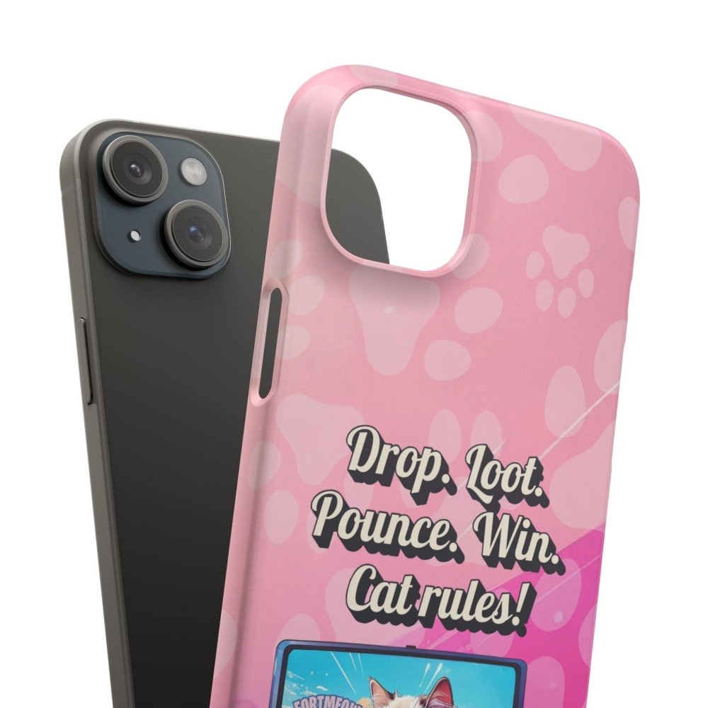 Gamer Cat Phone Case – FortMeow Style Cat Gamer Cover – Funny Gift for Streamers - Love From Snowy Shop