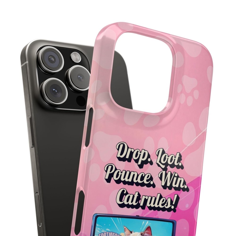 Gamer Cat Phone Case – FortMeow Style Cat Gamer Cover – Funny Gift for Streamers - Love From Snowy Shop