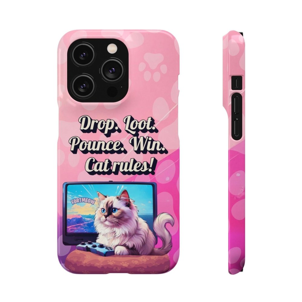 Gamer Cat Phone Case – FortMeow Style Cat Gamer Cover – Funny Gift for Streamers - Love From Snowy Shop