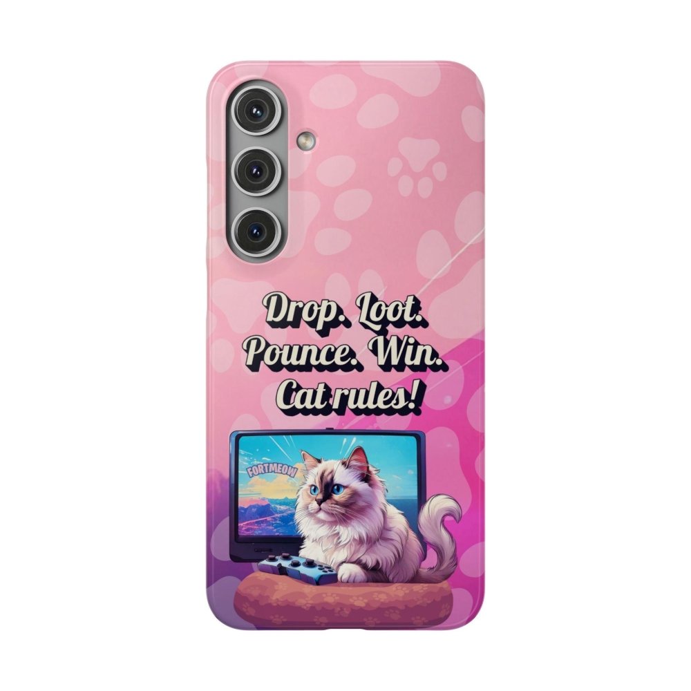 Gamer Cat Phone Case – FortMeow Style Cat Gamer Cover – Funny Gift for Streamers - Love From Snowy Shop