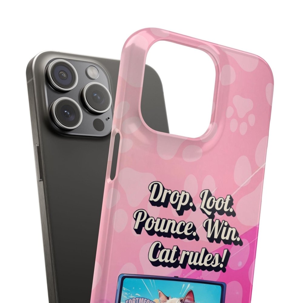 Gamer Cat Phone Case – FortMeow Style Cat Gamer Cover – Funny Gift for Streamers - Love From Snowy Shop