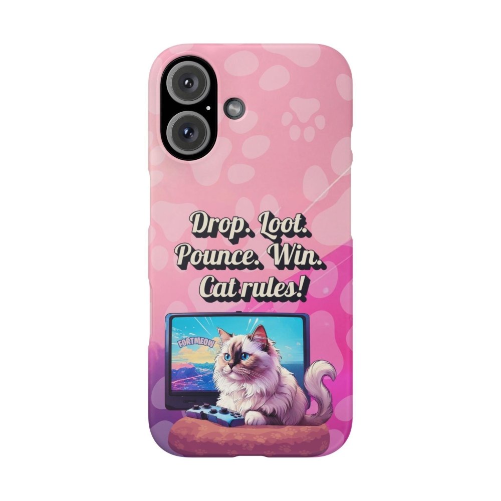 Gamer Cat Phone Case – FortMeow Style Cat Gamer Cover – Funny Gift for Streamers - Love From Snowy Shop