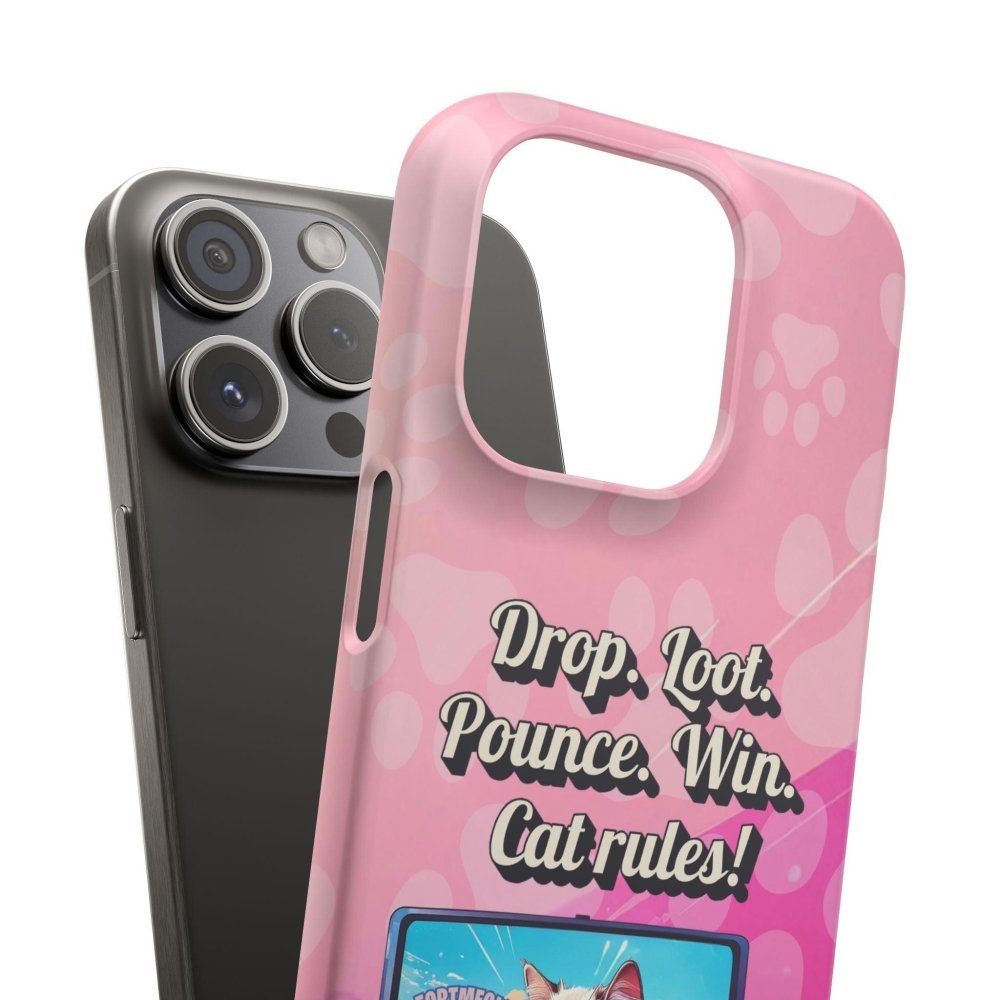 Gamer Cat Phone Case – FortMeow Style Cat Gamer Cover – Funny Gift for Streamers - Love From Snowy Shop