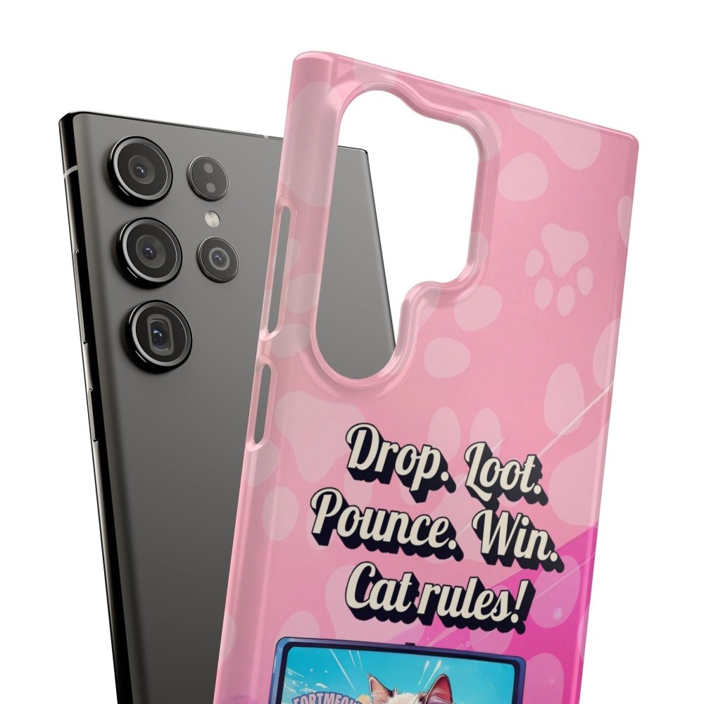 Gamer Cat Phone Case – FortMeow Style Cat Gamer Cover – Funny Gift for Streamers - Love From Snowy Shop