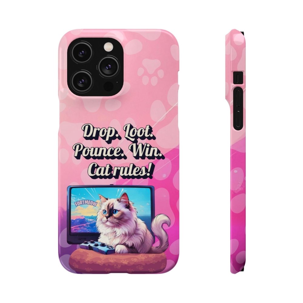 Gamer Cat Phone Case – FortMeow Style Cat Gamer Cover – Funny Gift for Streamers - Love From Snowy Shop