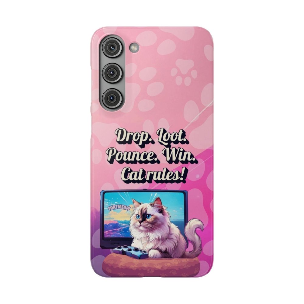 Gamer Cat Phone Case – FortMeow Style Cat Gamer Cover – Funny Gift for Streamers - Love From Snowy Shop