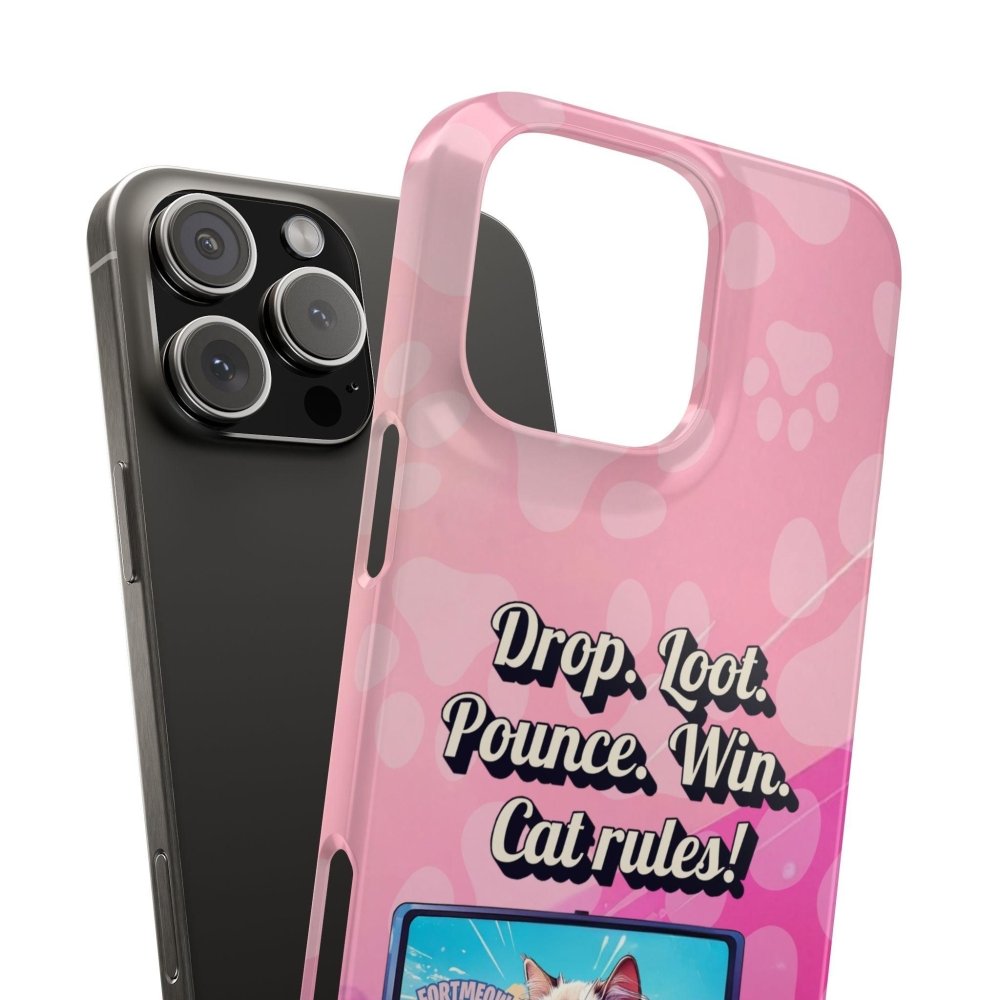 Gamer Cat Phone Case – FortMeow Style Cat Gamer Cover – Funny Gift for Streamers - Love From Snowy Shop