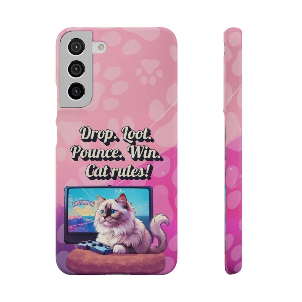 Gamer Cat Phone Case – FortMeow Style Cat Gamer Cover – Funny Gift for Streamers - Love From Snowy Shop