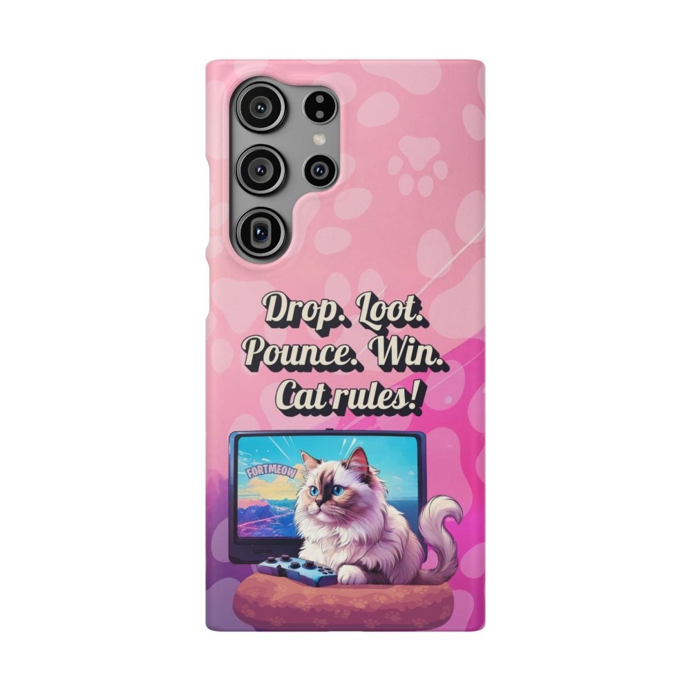 Gamer Cat Phone Case – FortMeow Style Cat Gamer Cover – Funny Gift for Streamers - Love From Snowy Shop