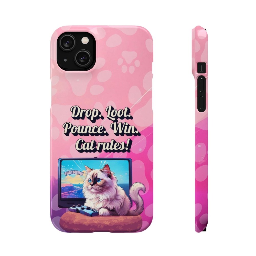 Gamer Cat Phone Case – FortMeow Style Cat Gamer Cover – Funny Gift for Streamers - Love From Snowy Shop