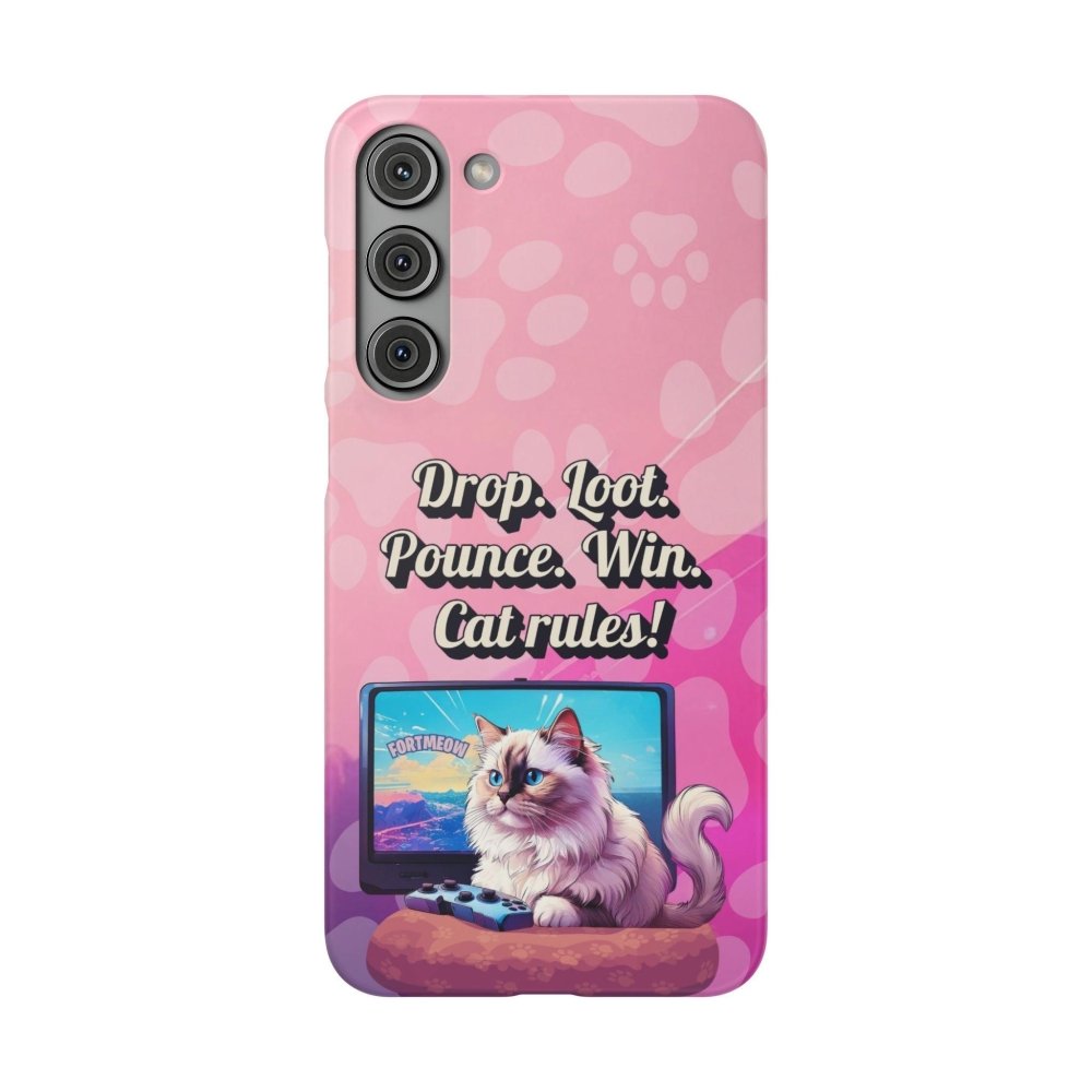 Gamer Cat Phone Case – FortMeow Style Cat Gamer Cover – Funny Gift for Streamers - Love From Snowy Shop