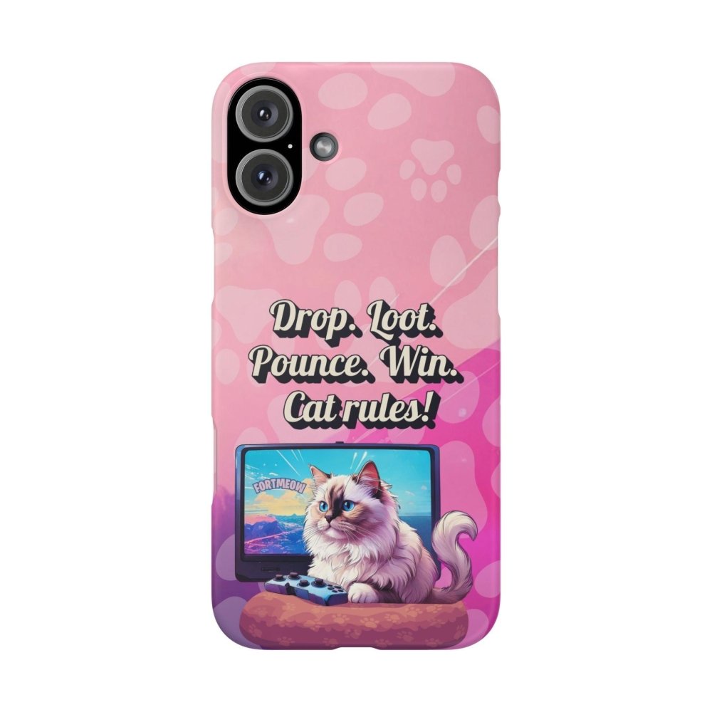 Gamer Cat Phone Case – FortMeow Style Cat Gamer Cover – Funny Gift for Streamers - Love From Snowy Shop