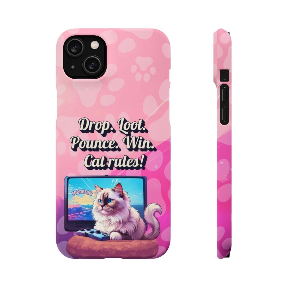 Gamer Cat Phone Case – FortMeow Style Cat Gamer Cover – Funny Gift for Streamers - Love From Snowy Shop