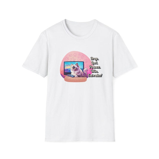 Gamer Cat T-Shirt – Funny “FortMeow” Battle Drop Tee – Cat Lover Gift for Gamers - Love From Snowy Shop