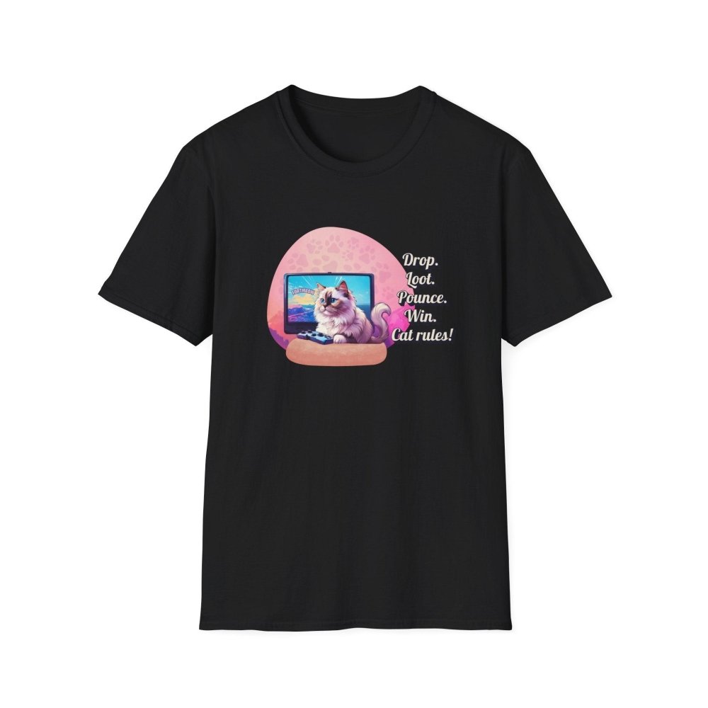 Gamer Cat T-Shirt – Funny “FortMeow” Battle Drop Tee – Cat Lover Gift for Gamers - Love From Snowy Shop