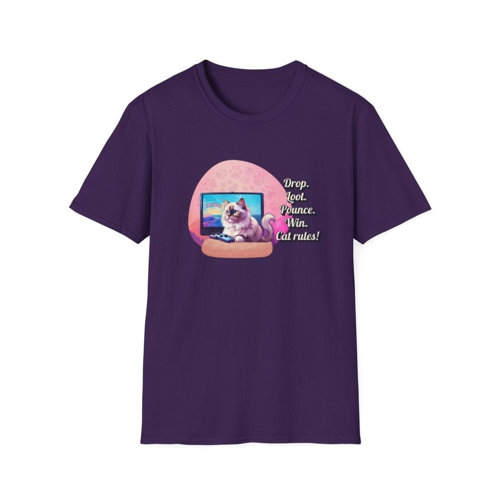 Gamer Cat T-Shirt – Funny “FortMeow” Battle Drop Tee – Cat Lover Gift for Gamers - Love From Snowy Shop