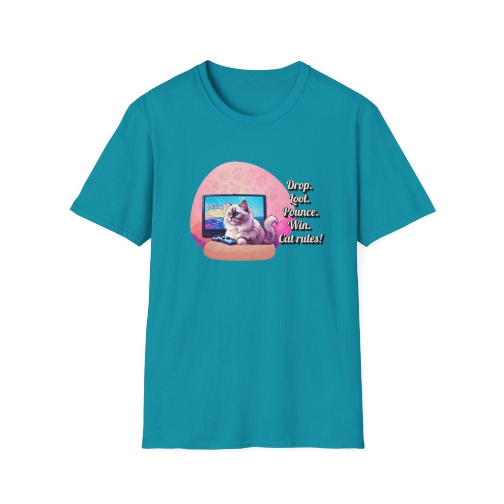 Gamer Cat T-Shirt – Funny “FortMeow” Battle Drop Tee – Cat Lover Gift for Gamers - Love From Snowy Shop