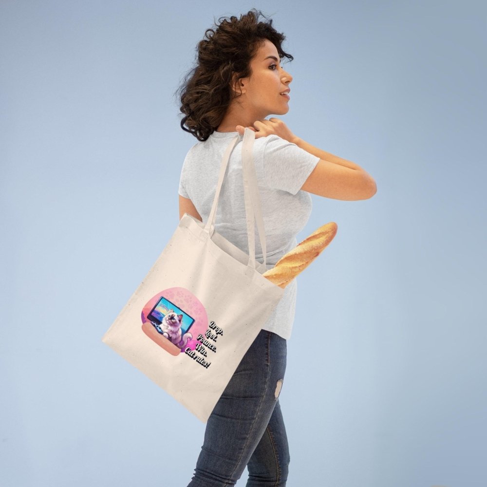 Gamer Cat Tote Bag – “FortMeow” Battle Bag – Funny Gift for Gamers & Cat Moms - Love From Snowy Shop