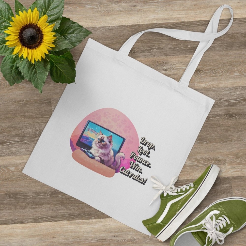 Gamer Cat Tote Bag – “FortMeow” Battle Bag – Funny Gift for Gamers & Cat Moms - Love From Snowy Shop