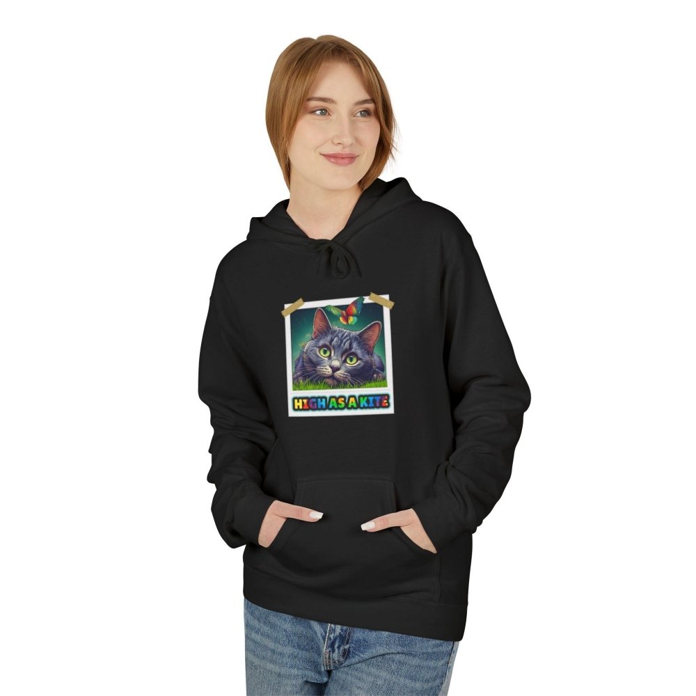 High as a Kite Cat Hoodie - Fun Catnip Cat Sweatshirt for Cat Lovers - Love From Snowy Shop