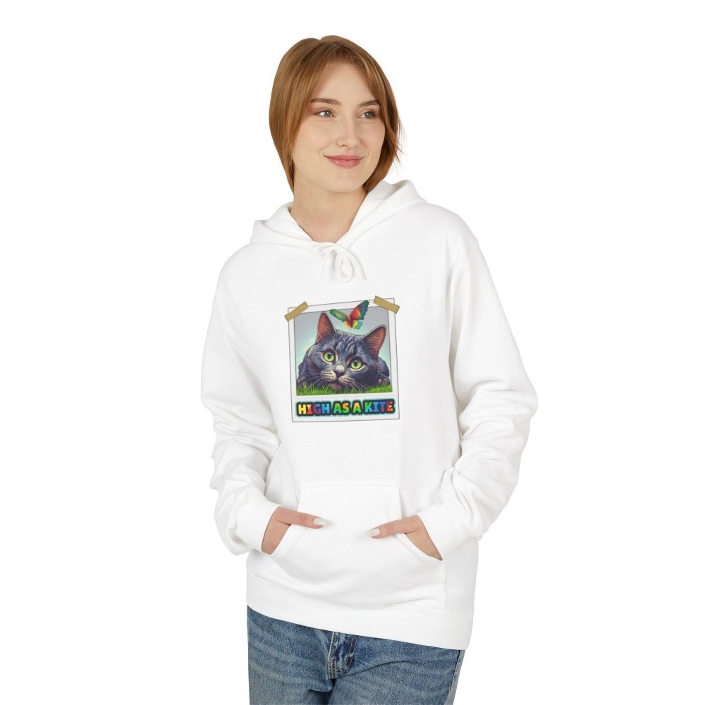 High as a Kite Cat Hoodie - Fun Catnip Cat Sweatshirt for Cat Lovers - Love From Snowy Shop