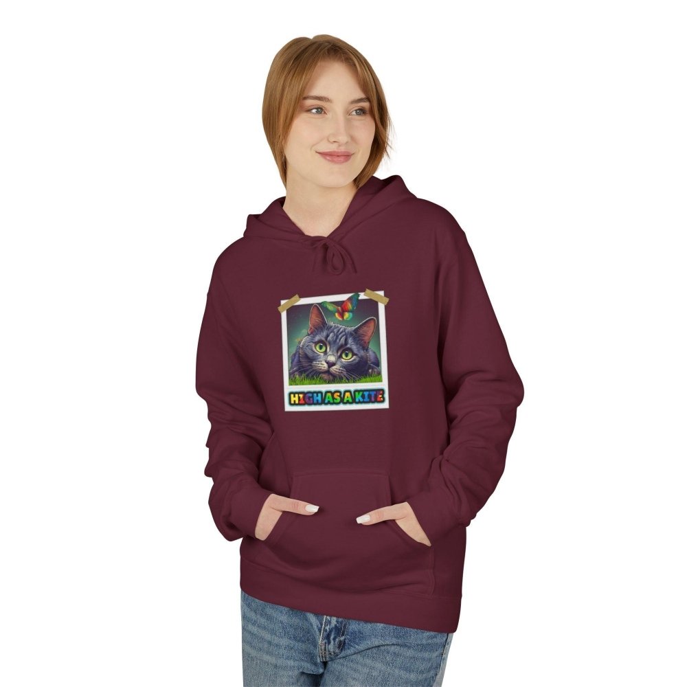 High as a Kite Cat Hoodie - Fun Catnip Cat Sweatshirt for Cat Lovers - Love From Snowy Shop