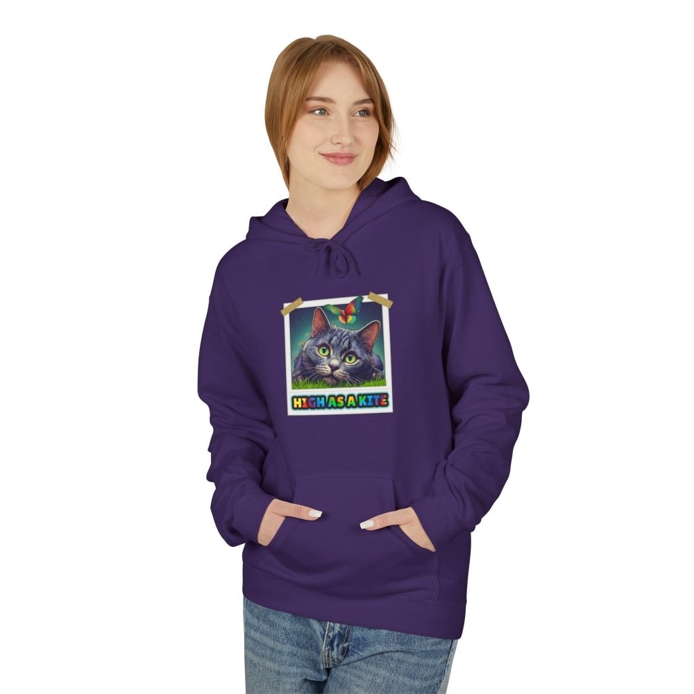 High as a Kite Cat Hoodie - Fun Catnip Cat Sweatshirt for Cat Lovers - Love From Snowy Shop