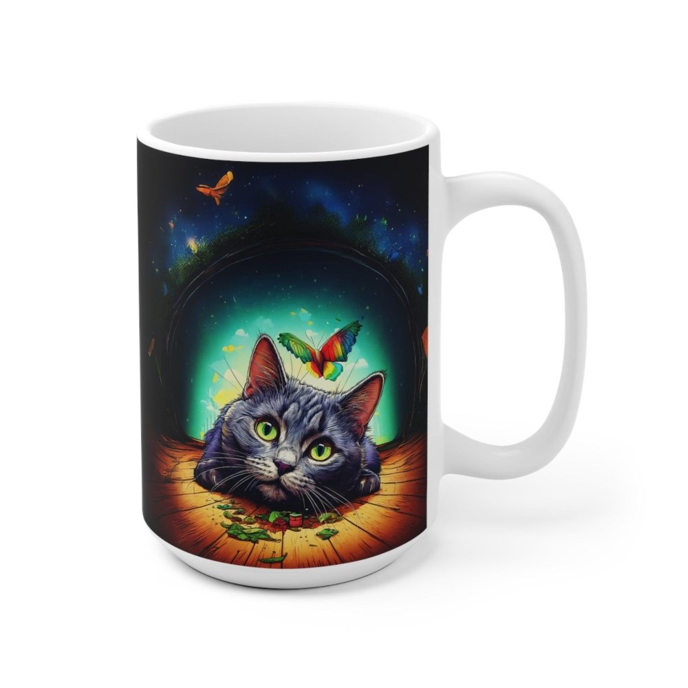 High as a Kite Cat Mug - Funny Coffee Cup for Catnip Fans - Love From Snowy Shop
