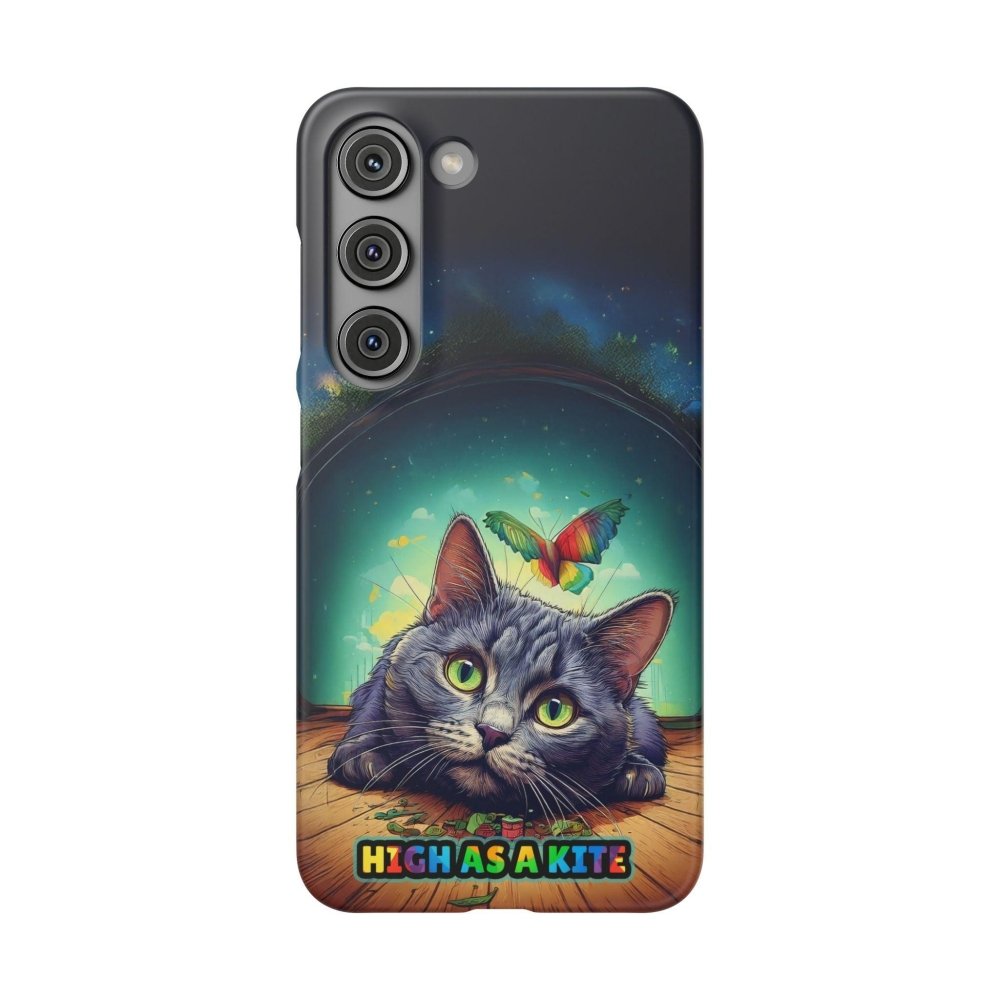 High as a Kite Cat Phone Case - Funny Snap Case for Cat Lovers - Love From Snowy Shop