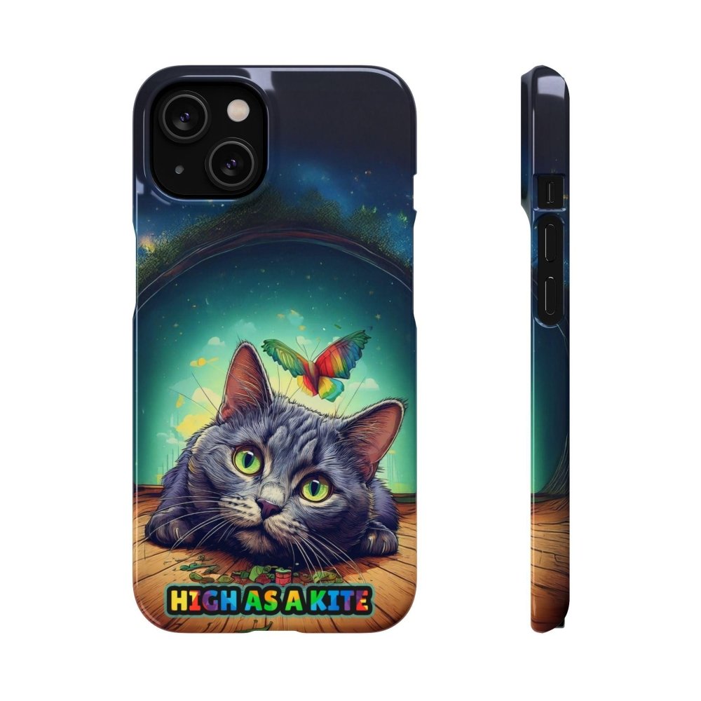 High as a Kite Cat Phone Case - Funny Snap Case for Cat Lovers - Love From Snowy Shop
