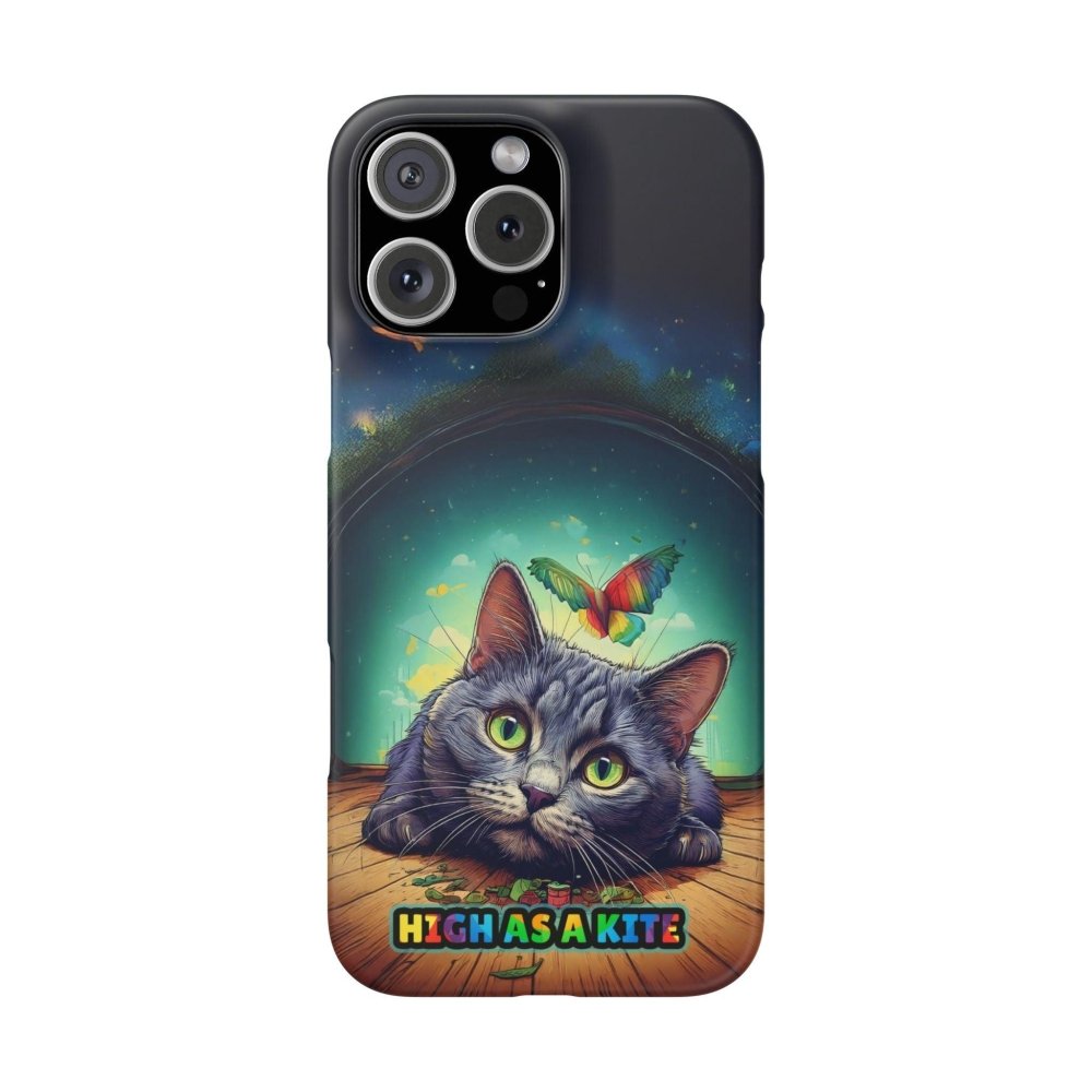 High as a Kite Cat Phone Case - Funny Snap Case for Cat Lovers - Love From Snowy Shop
