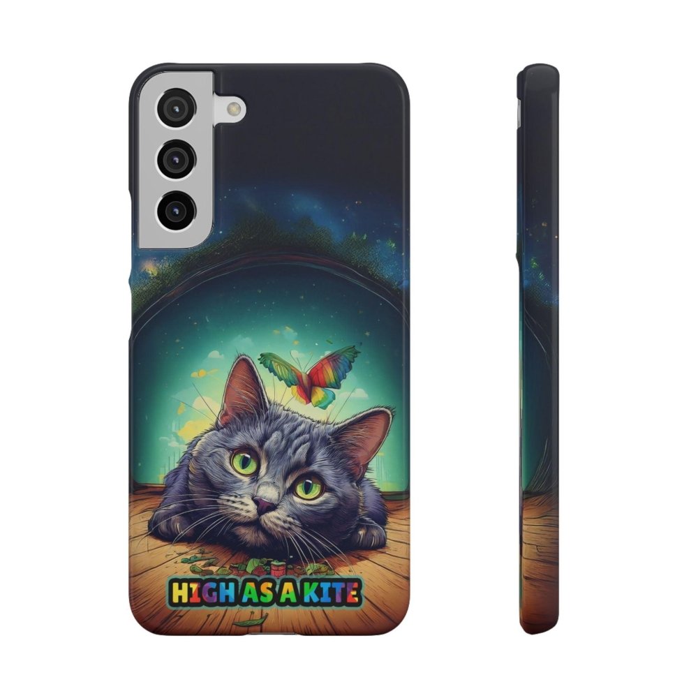 High as a Kite Cat Phone Case - Funny Snap Case for Cat Lovers - Love From Snowy Shop