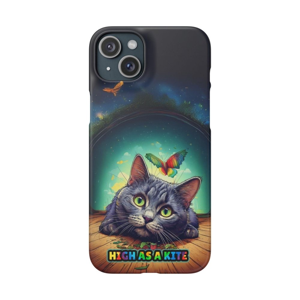 High as a Kite Cat Phone Case - Funny Snap Case for Cat Lovers - Love From Snowy Shop