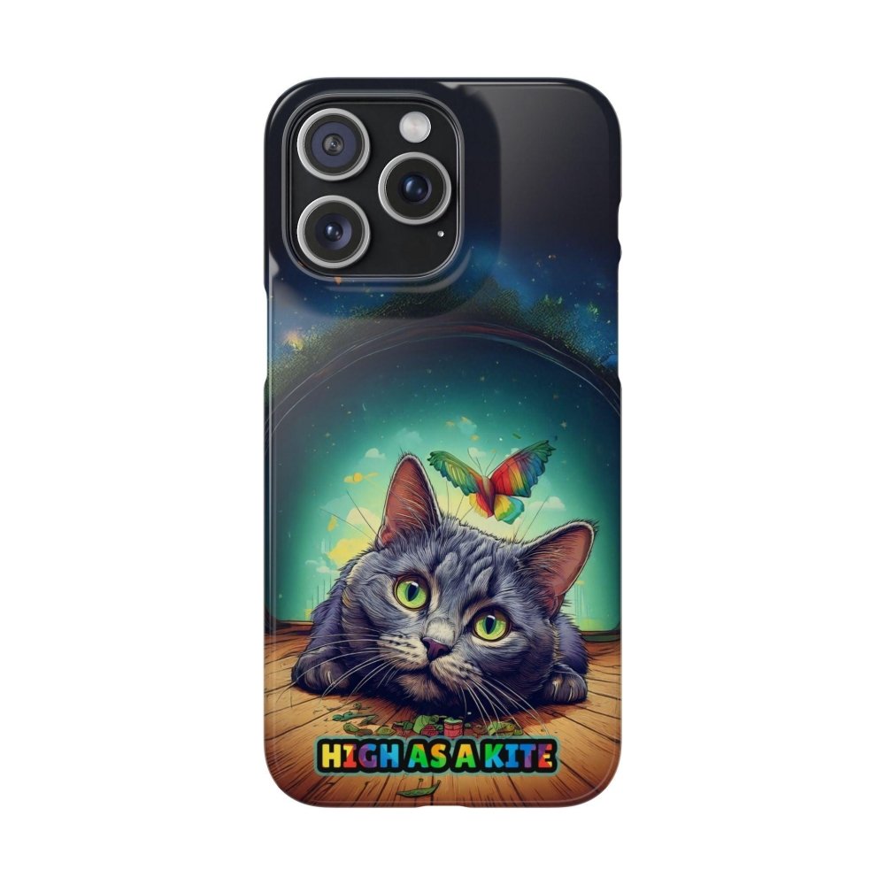High as a Kite Cat Phone Case - Funny Snap Case for Cat Lovers - Love From Snowy Shop
