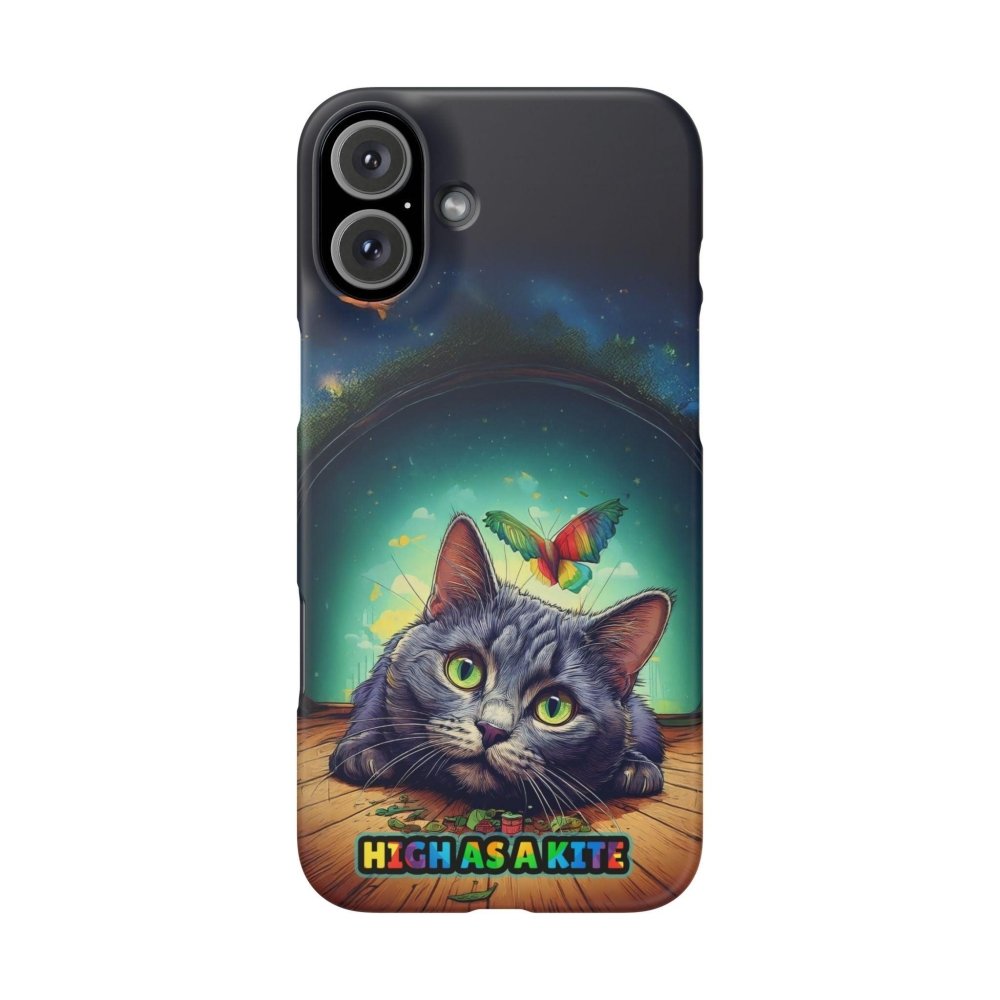 High as a Kite Cat Phone Case - Funny Snap Case for Cat Lovers - Love From Snowy Shop