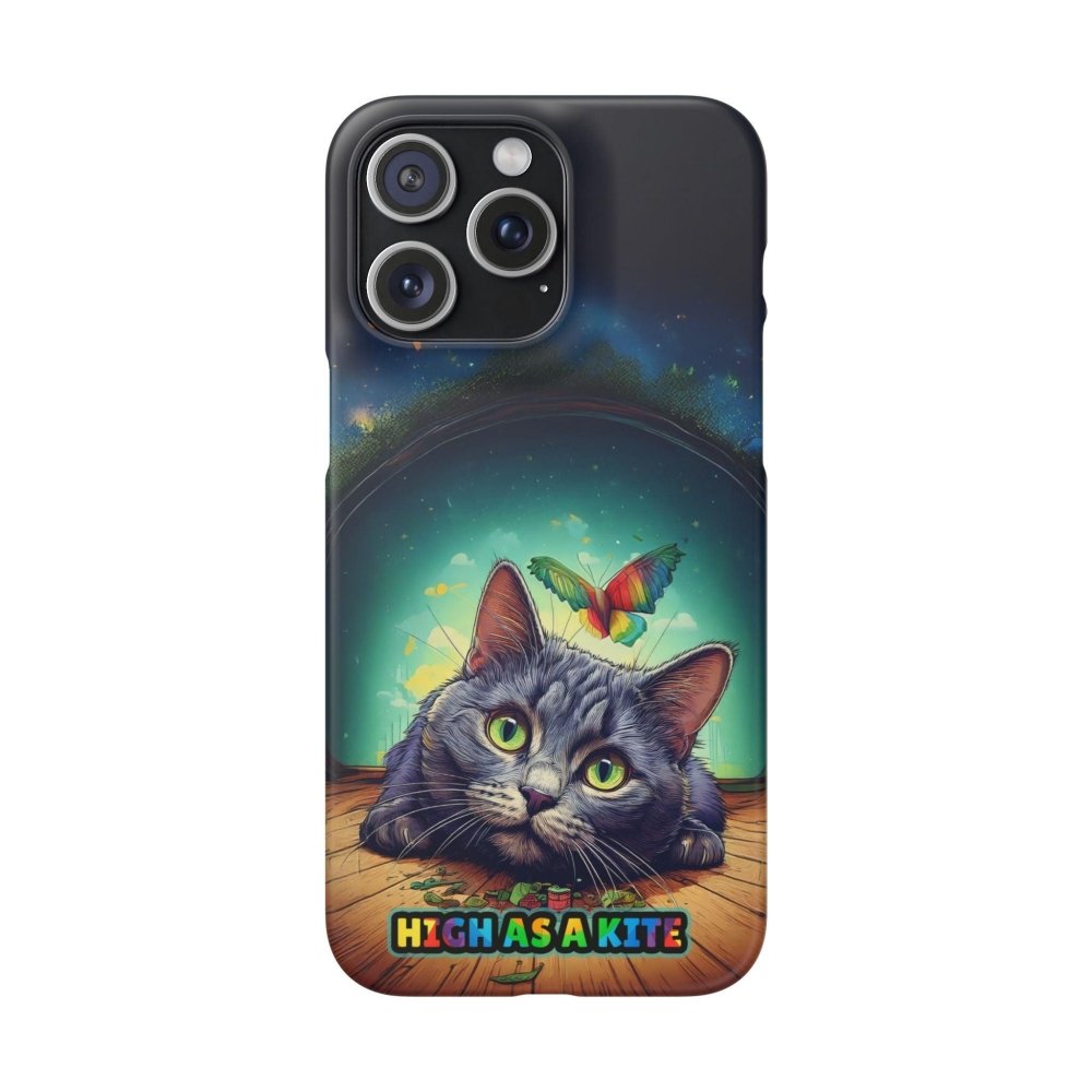 High as a Kite Cat Phone Case - Funny Snap Case for Cat Lovers - Love From Snowy Shop