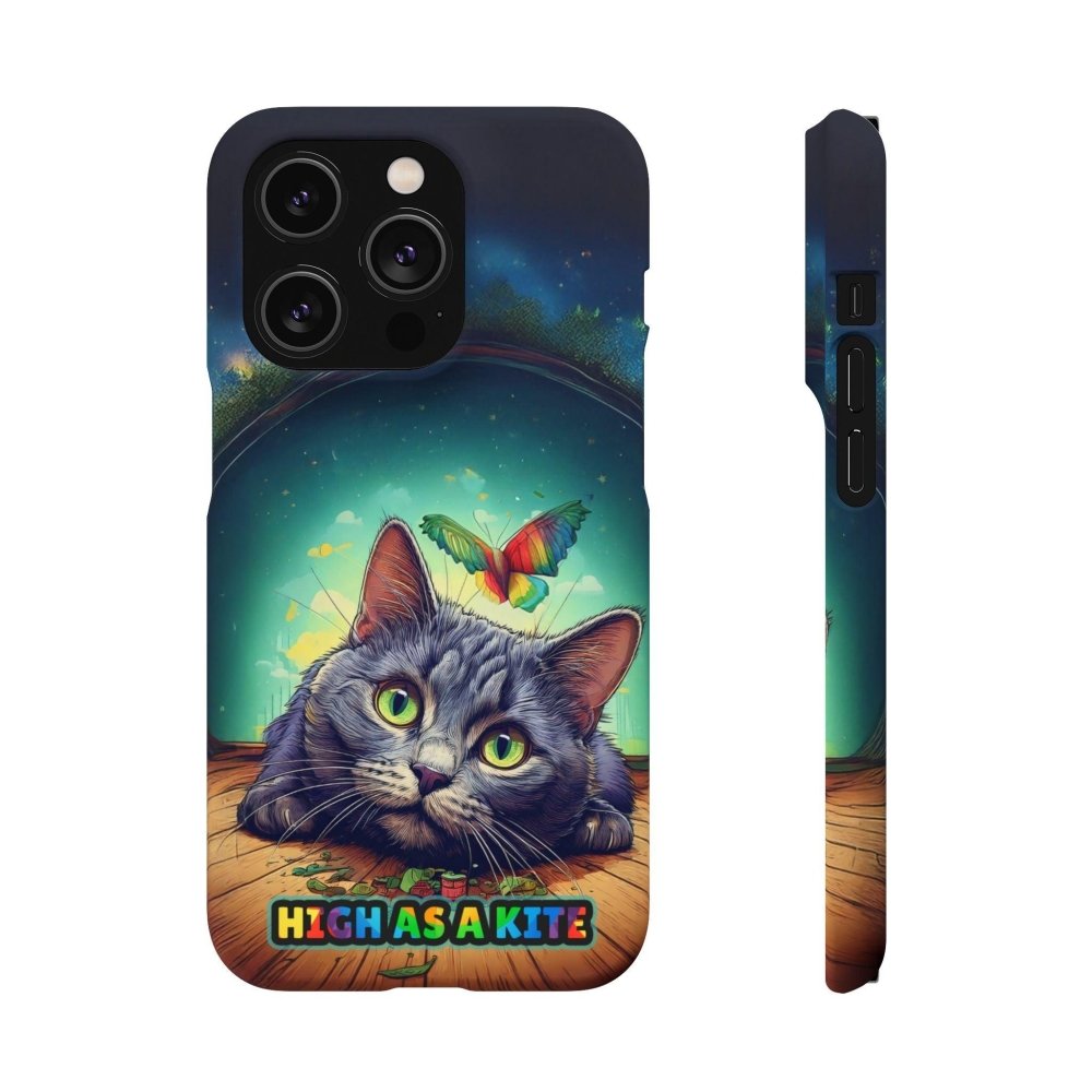 High as a Kite Cat Phone Case - Funny Snap Case for Cat Lovers - Love From Snowy Shop