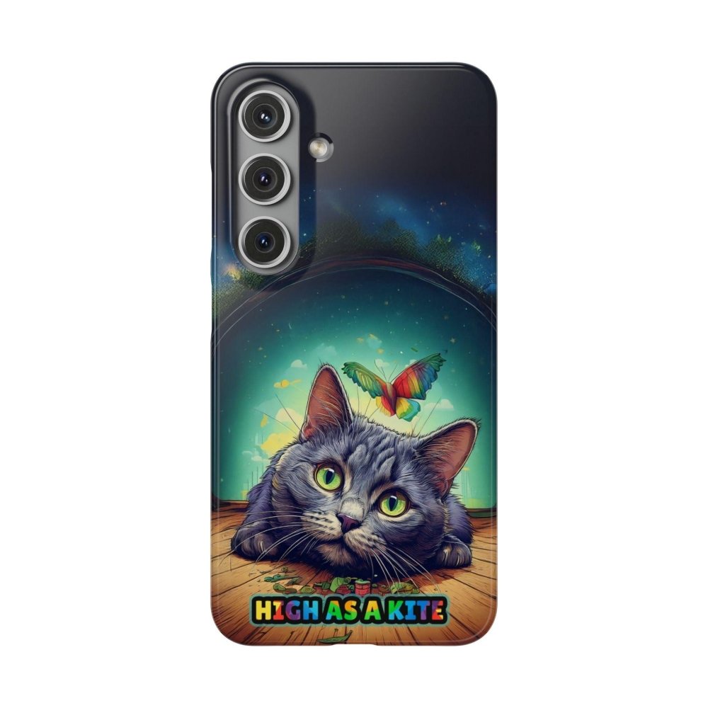 High as a Kite Cat Phone Case - Funny Snap Case for Cat Lovers - Love From Snowy Shop