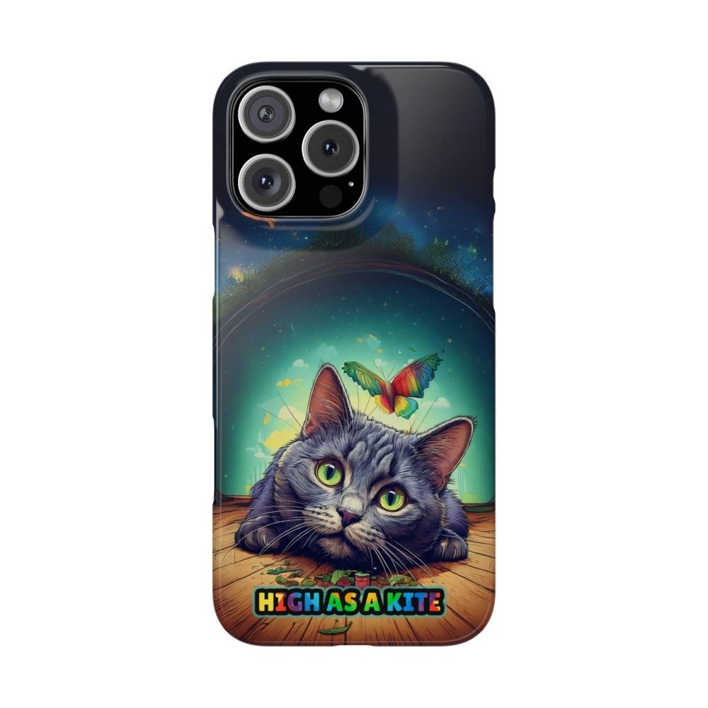High as a Kite Cat Phone Case - Funny Snap Case for Cat Lovers - Love From Snowy Shop