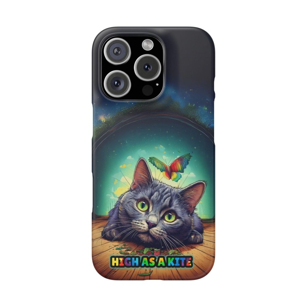 High as a Kite Cat Phone Case - Funny Snap Case for Cat Lovers - Love From Snowy Shop