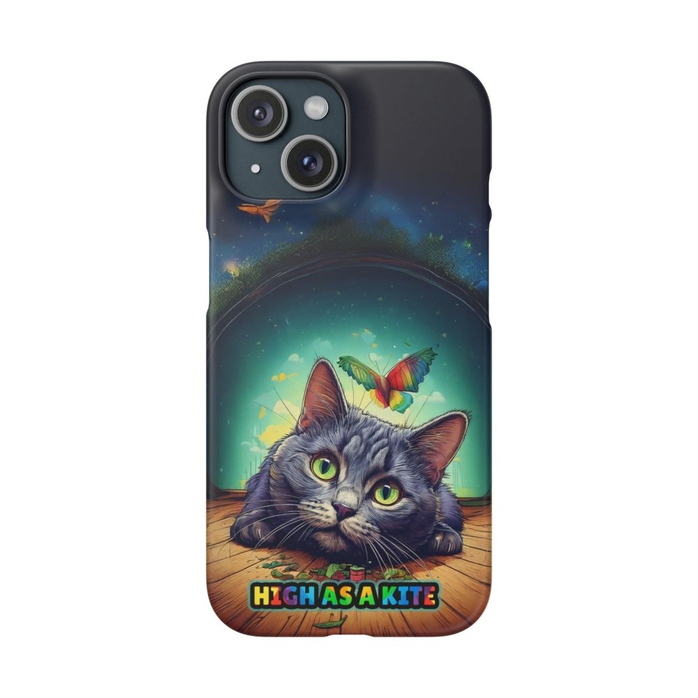 High as a Kite Cat Phone Case - Funny Snap Case for Cat Lovers - Love From Snowy Shop