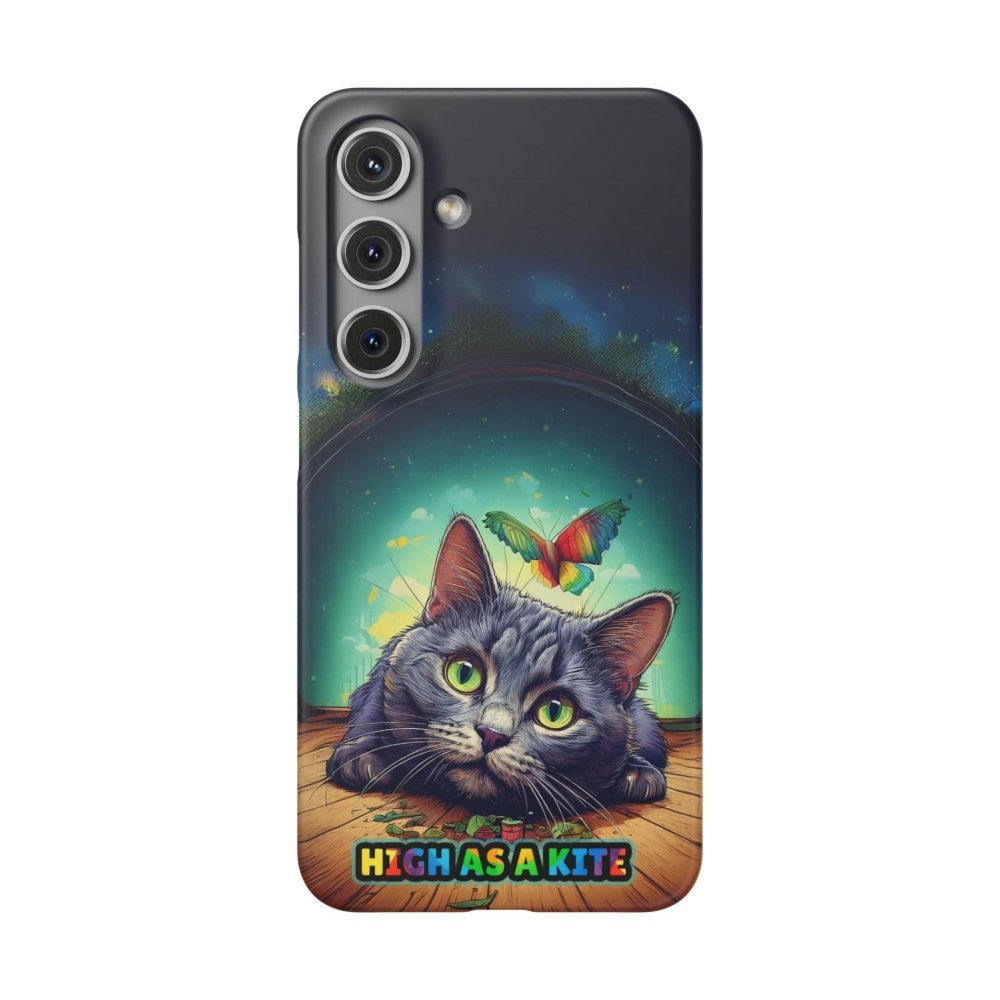 High as a Kite Cat Phone Case - Funny Snap Case for Cat Lovers - Love From Snowy Shop