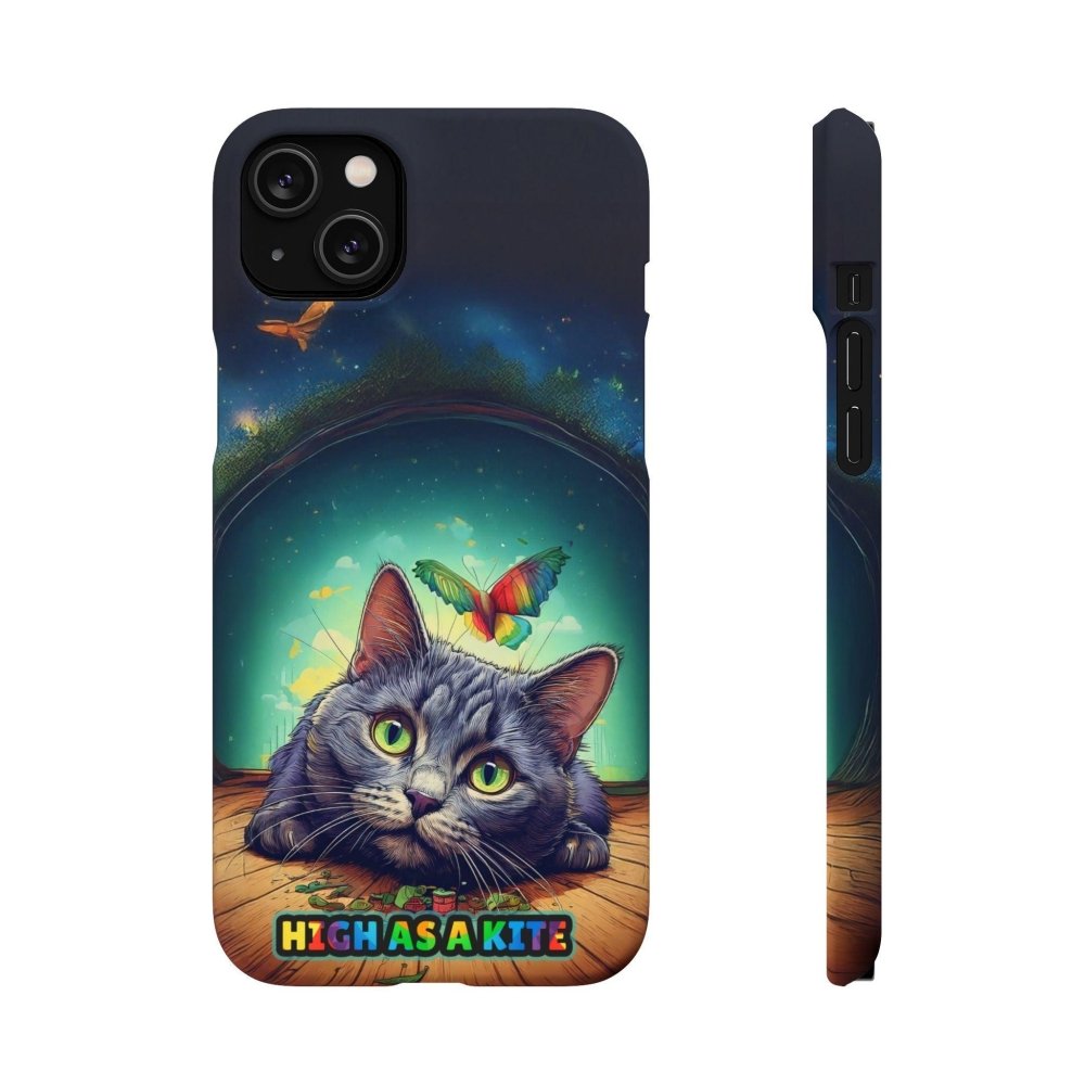 High as a Kite Cat Phone Case - Funny Snap Case for Cat Lovers - Love From Snowy Shop
