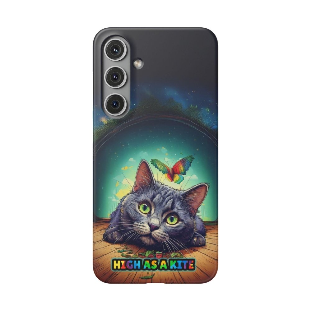 High as a Kite Cat Phone Case - Funny Snap Case for Cat Lovers - Love From Snowy Shop