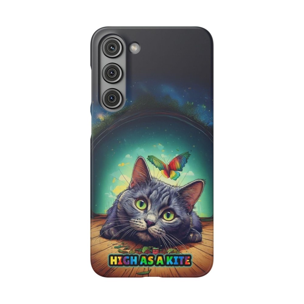 High as a Kite Cat Phone Case - Funny Snap Case for Cat Lovers - Love From Snowy Shop