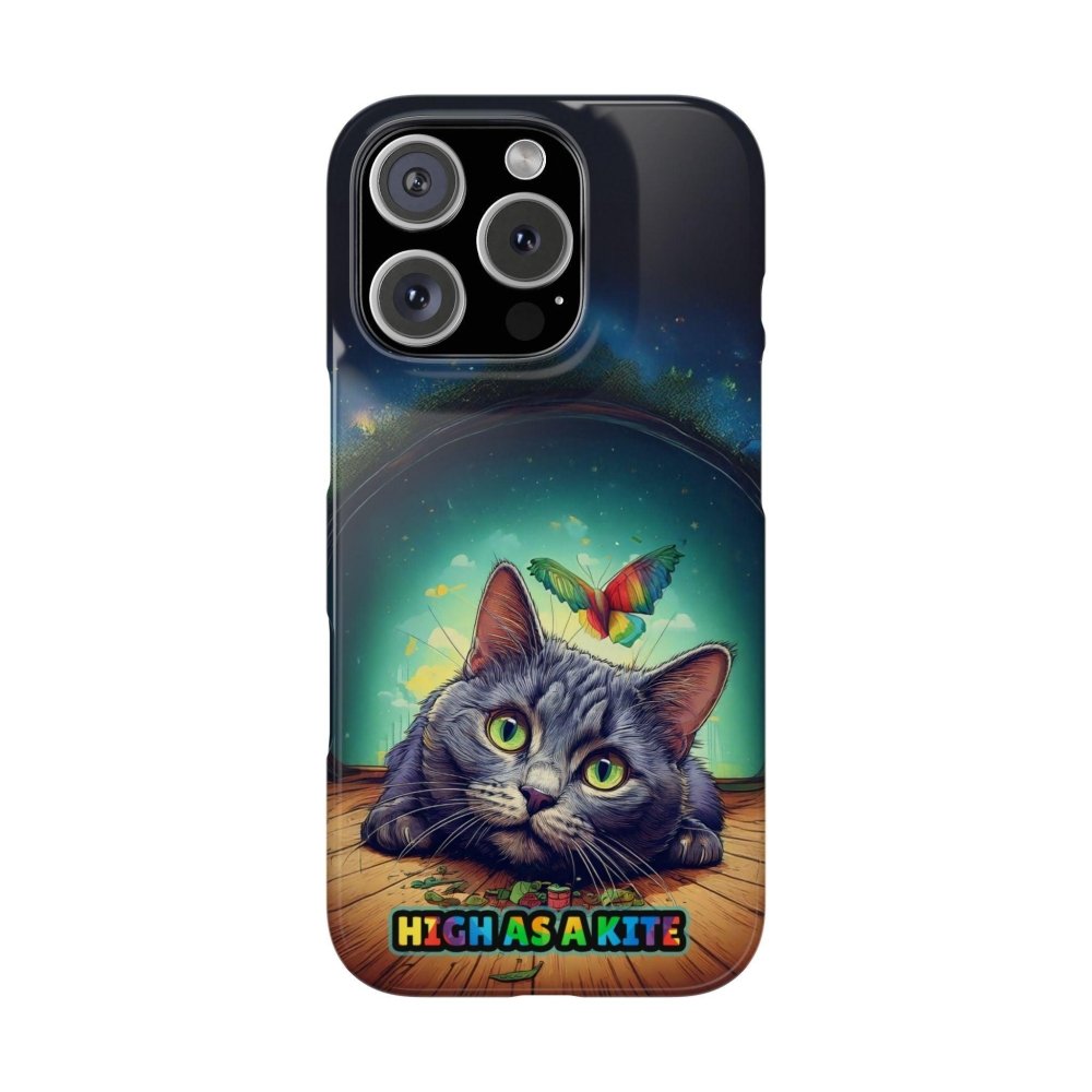 High as a Kite Cat Phone Case - Funny Snap Case for Cat Lovers - Love From Snowy Shop