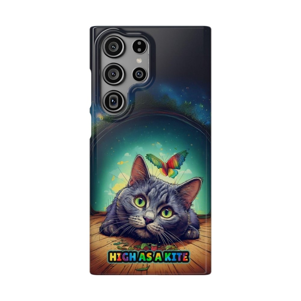 High as a Kite Cat Phone Case - Funny Snap Case for Cat Lovers - Love From Snowy Shop