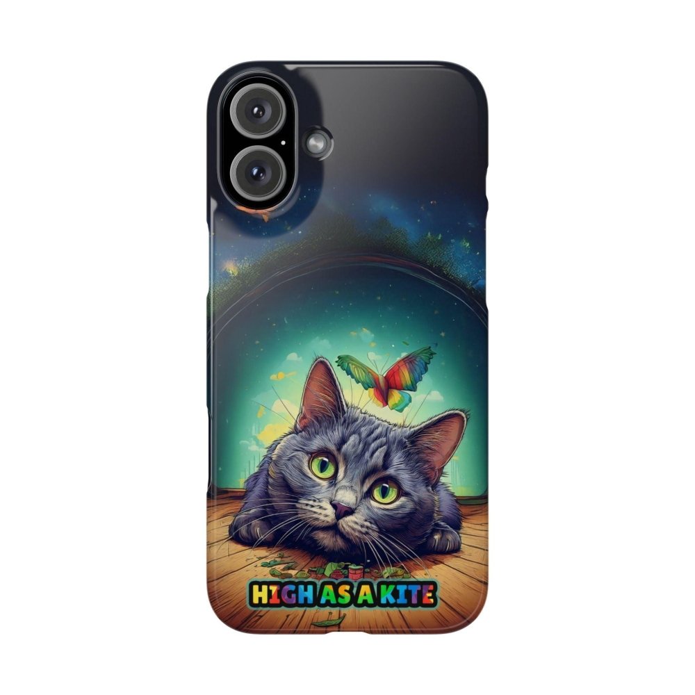 High as a Kite Cat Phone Case - Funny Snap Case for Cat Lovers - Love From Snowy Shop