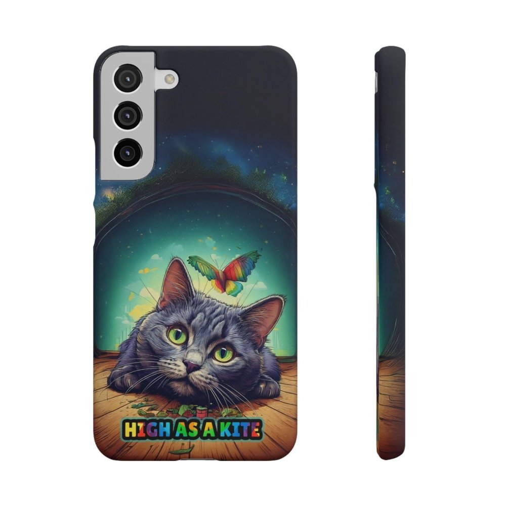High as a Kite Cat Phone Case - Funny Snap Case for Cat Lovers - Love From Snowy Shop
